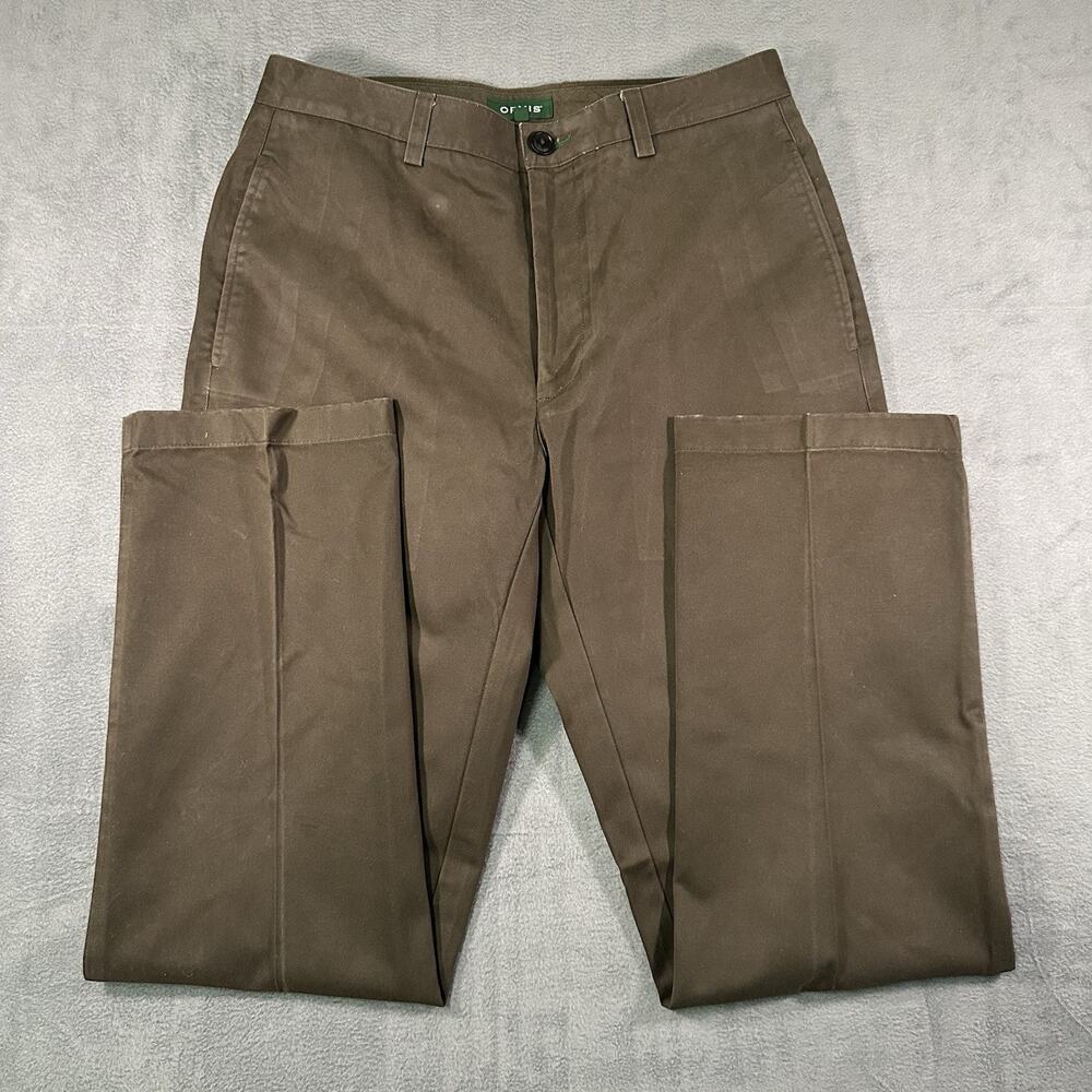 Orvis Pants Brown Mens 33x32 Cotton Flat Front Straight Casual Outdoor